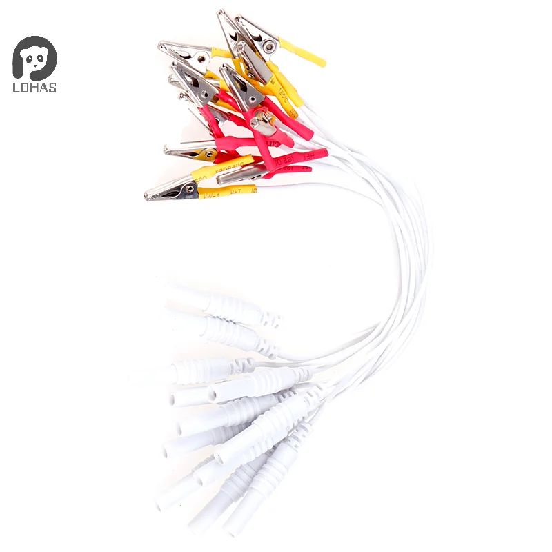 12pcs Alligator Clip Cable Acupuncture Needles Clip for Electronic Acupuncture Treatment Instrument Massager Connection Cable