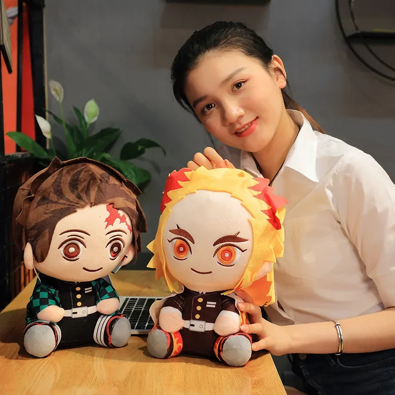 20cm Demon Slayer Plush Doll Tanjirou Nezuko Zenitsu Anime Movie Stuffed Toy Kimetsu No Yaiba Game Plushie Figure Kids Gift