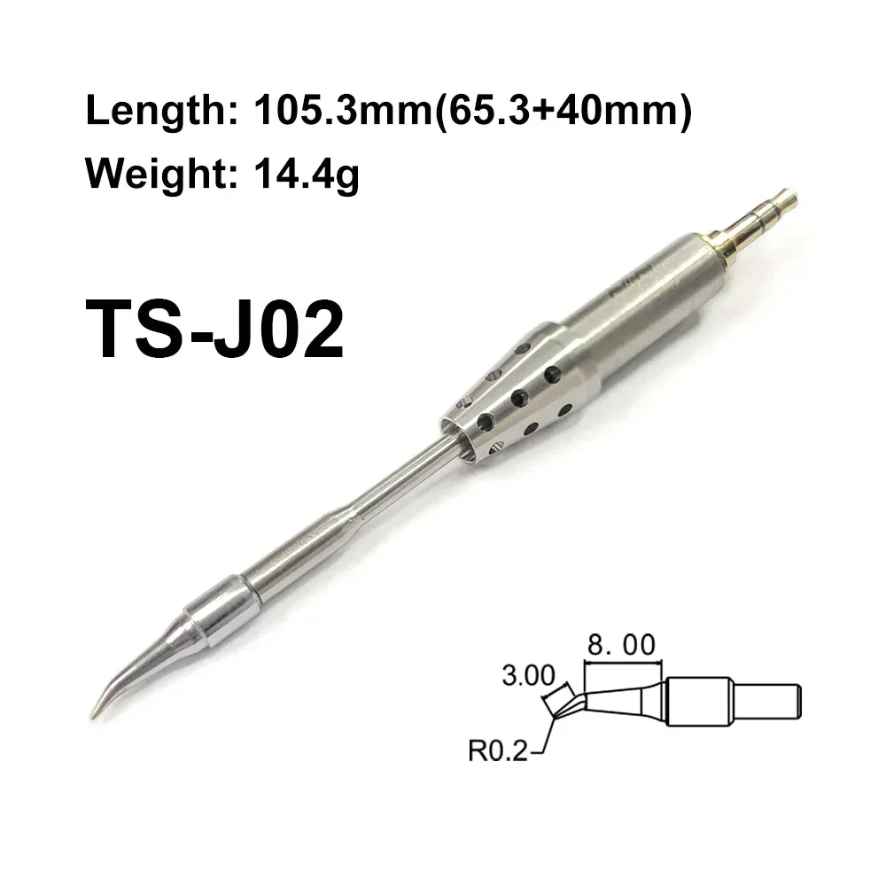 오리지널 TS1C TS80P 교체 납땜 인두 팁, 미니웨어 무선 납땜 스테이션, 용접 도구 액세서리, TS-B02 TS-D25