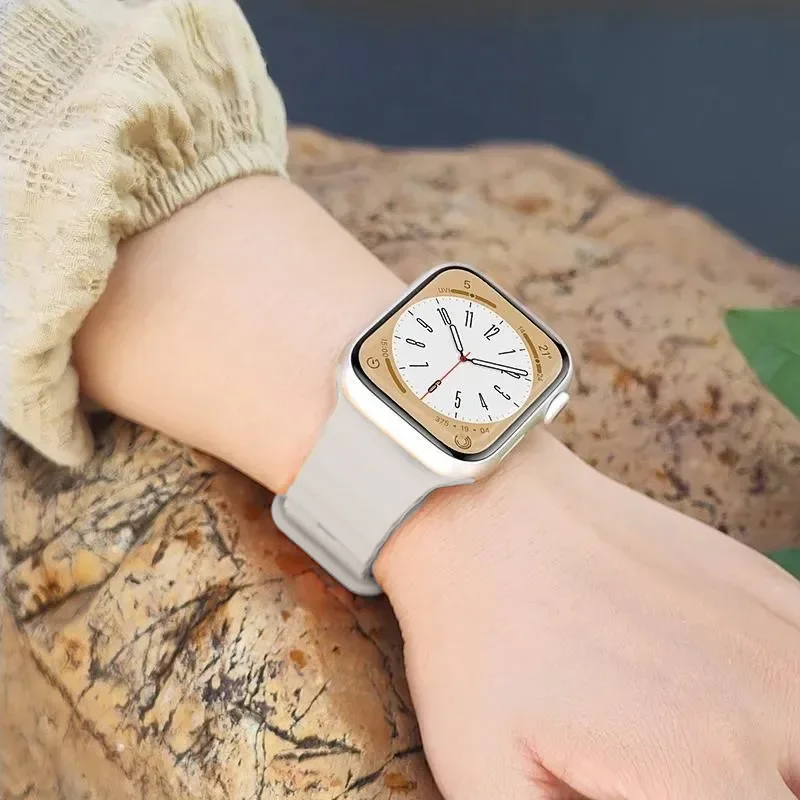 Силиконовый ремешок Ocean для Apple Watch Band Ultra 49 мм 46 45 44 38 40 41 42 мм correa Браслет iWatch Series 10 9 8 7 6 5 4 3 SE