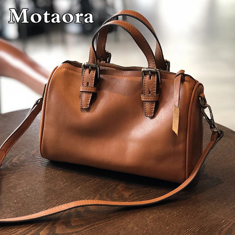 

MOTAORA 100% Genuine Leather Shoulder Bag For Woman Boston Handbag High Quality Female Crossbody Bags For Women Trend 2024 New