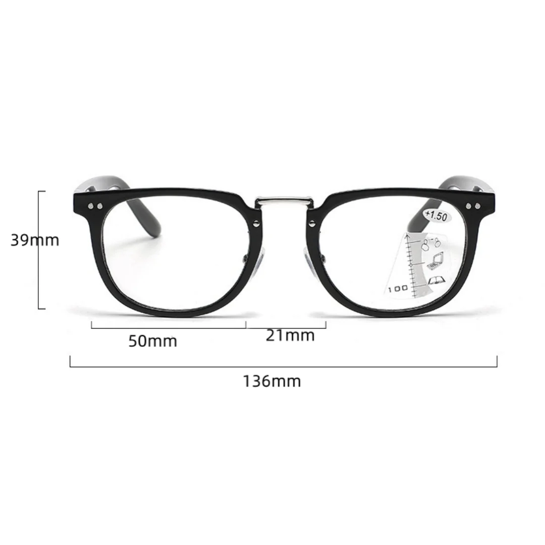 إطار بصري بيضاوي عتيق مضاد للضوء الأزرق نظارات قراءة للرجال خفيفة الوزن نظارات فوتوكروميك تقدمية