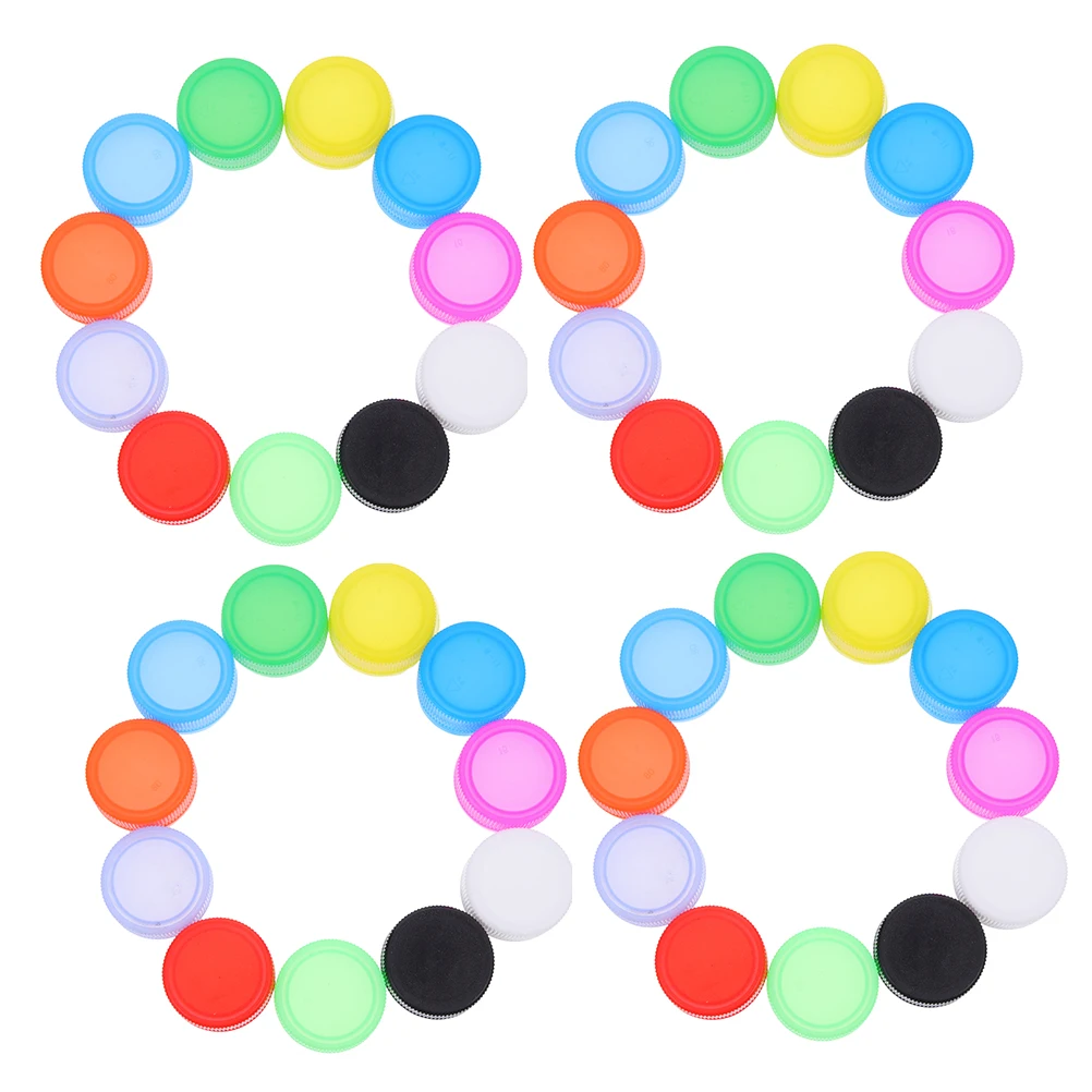 

200pcs Plastic Bottle Caps Sealing Lids Craft Making Bulk Tops Decorative Covers Travel DIY Kids Activities Home Store Reusable