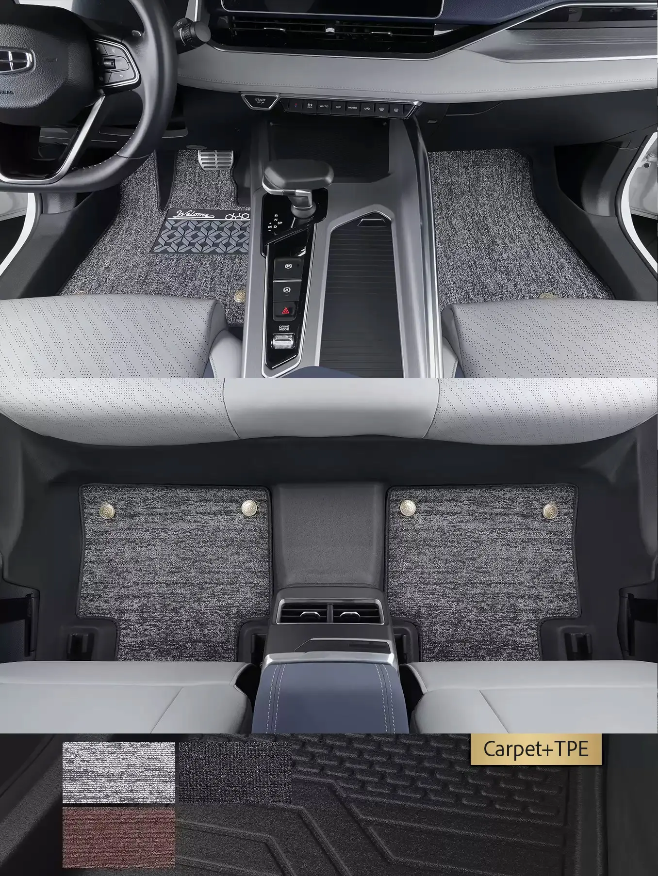 Left-Hand Drive Car Custom Fit Floor Mat For Geely Preface 2020-2026 Waterproof Foot Pad Wear-Resistant Odorless Floor Liner