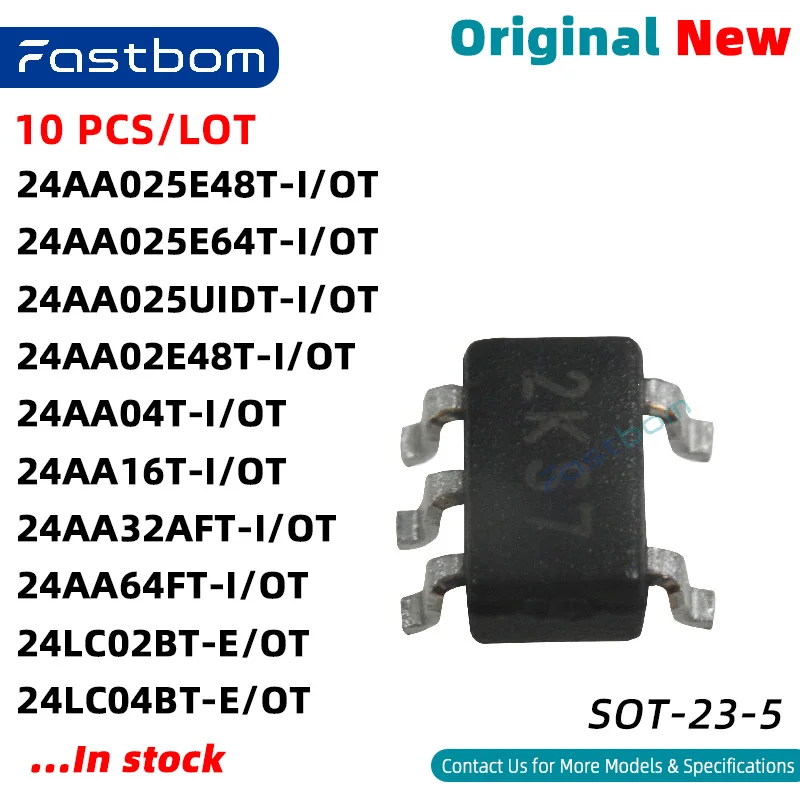 24AA16T-I/OT 24AA025E48T-I/OT 24AA02E48T-I/OT 24AA025UIDT-I/OT 24AA32AFT-I/OT 24AA025E64T-I/OT 24AA04T-I/OT SOT-23-5