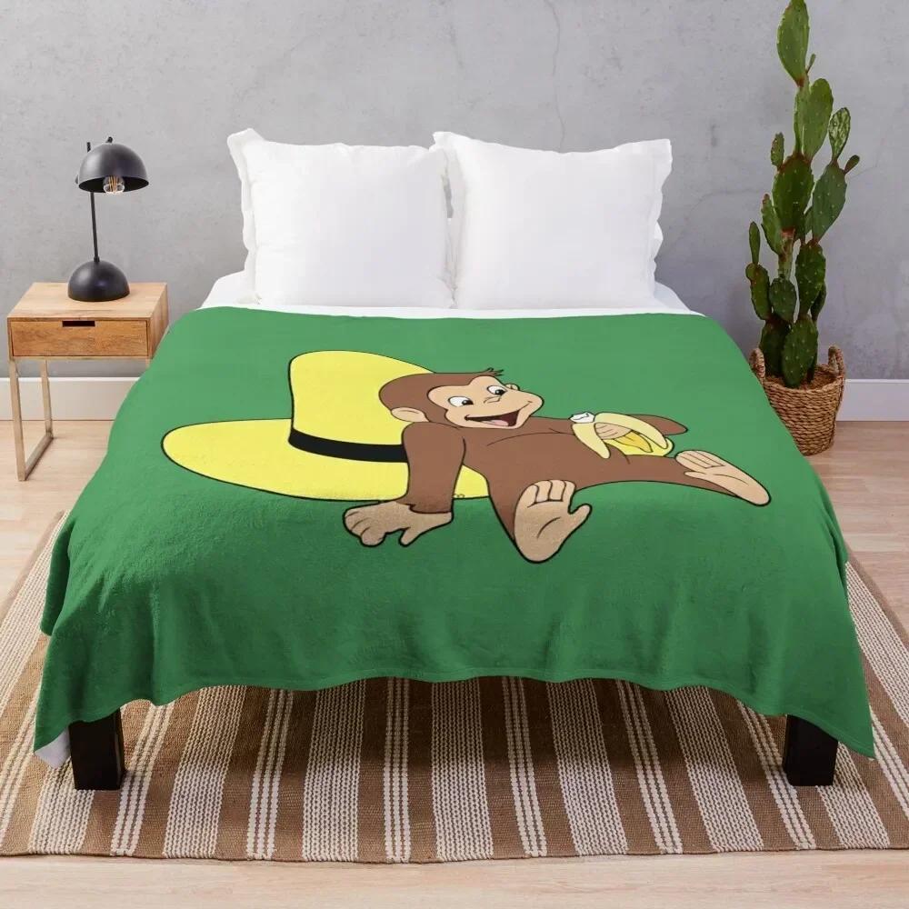 

Curious George and the big yellow hat Throw Blanket Warm Throw Blanket Gift for Anniversary