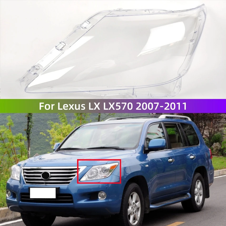 

For Lexus LX LX570 2007 2008 2009 2010 2011 Car Accessory Transparent PC Material Glass Headlights Shell