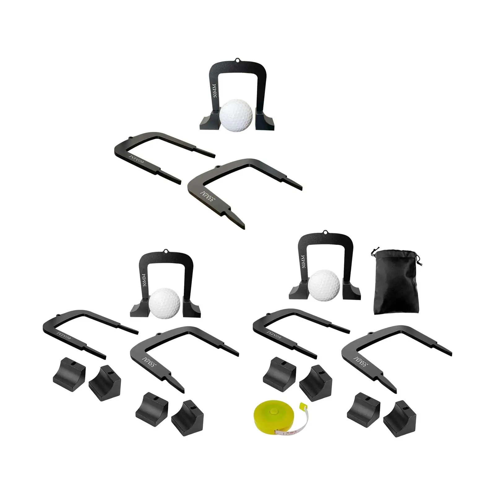 3x Golf Putting Gates Differently Sized Putter Target Practice Supplies