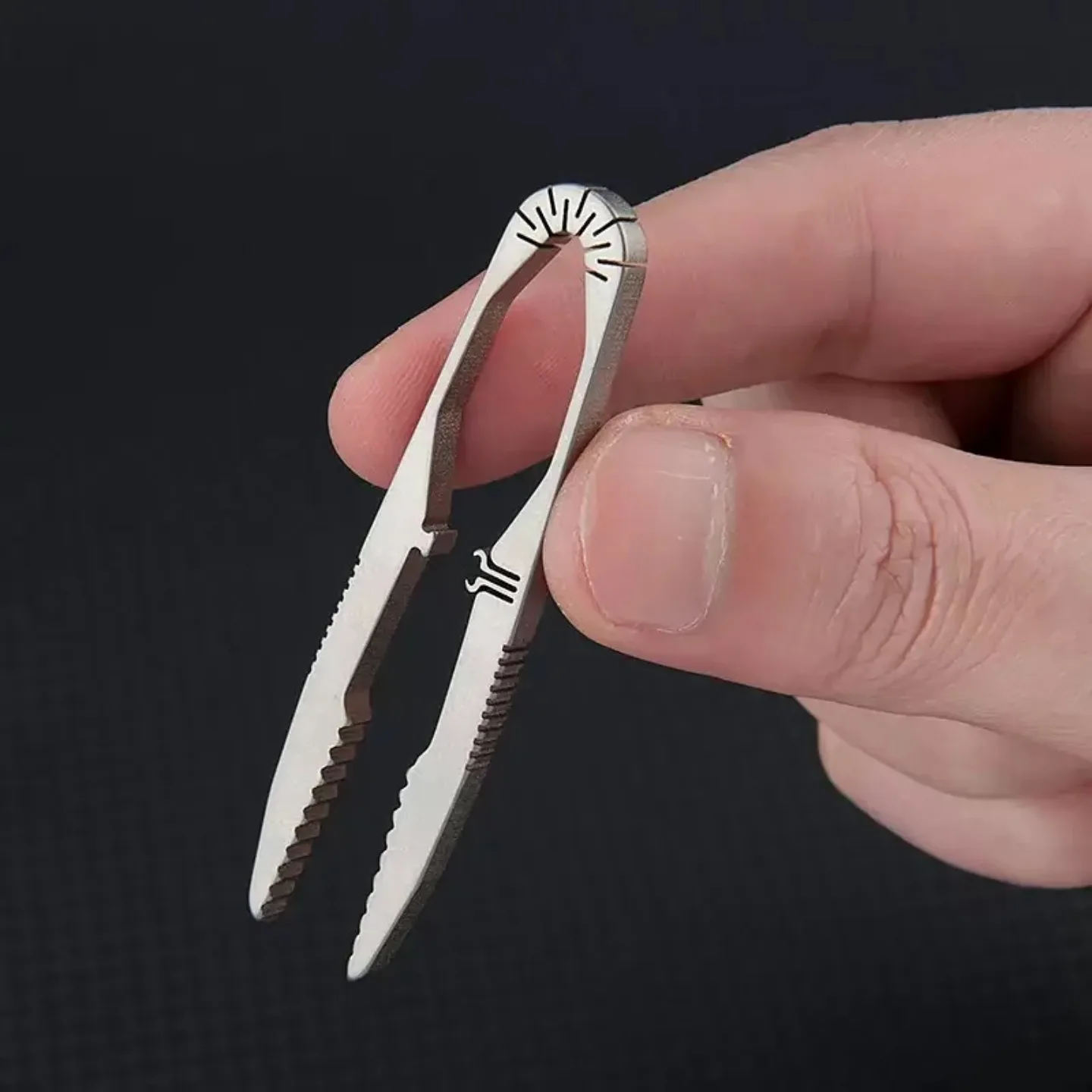 NEW Mini TC4 Titanium Steel Tweezers Multifunction with Corkscrew CNC Machining Clips Keychain Pendant Tool Outdoor EDC Gadget - view 6