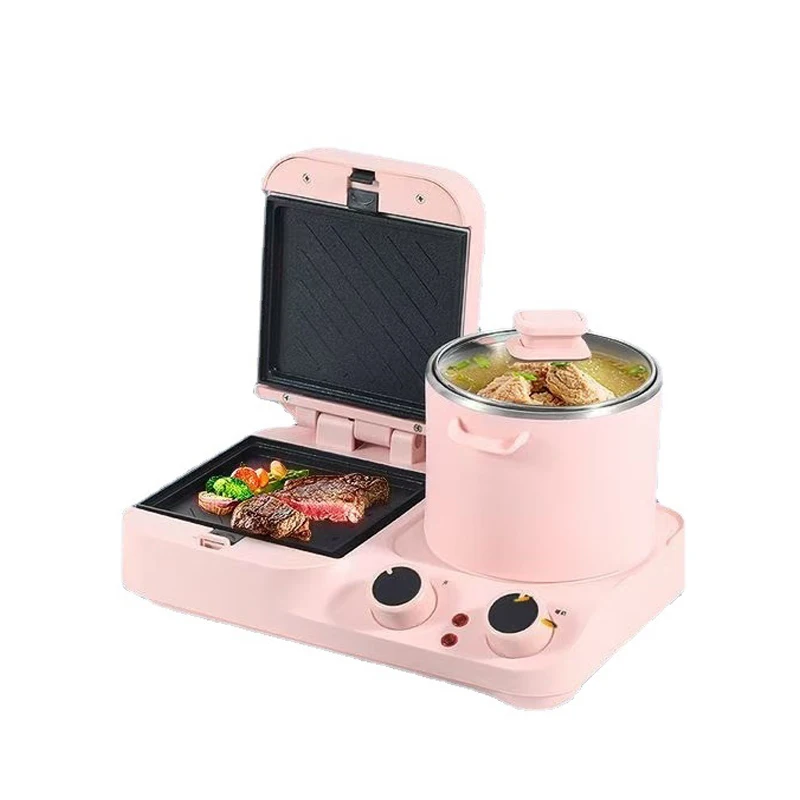 Máquina de desayuno eléctrica automática, electrodoméstico multifunción, cafetera para sándwich, Mini horno doméstico, sartén para freír, tostadora para parrilla