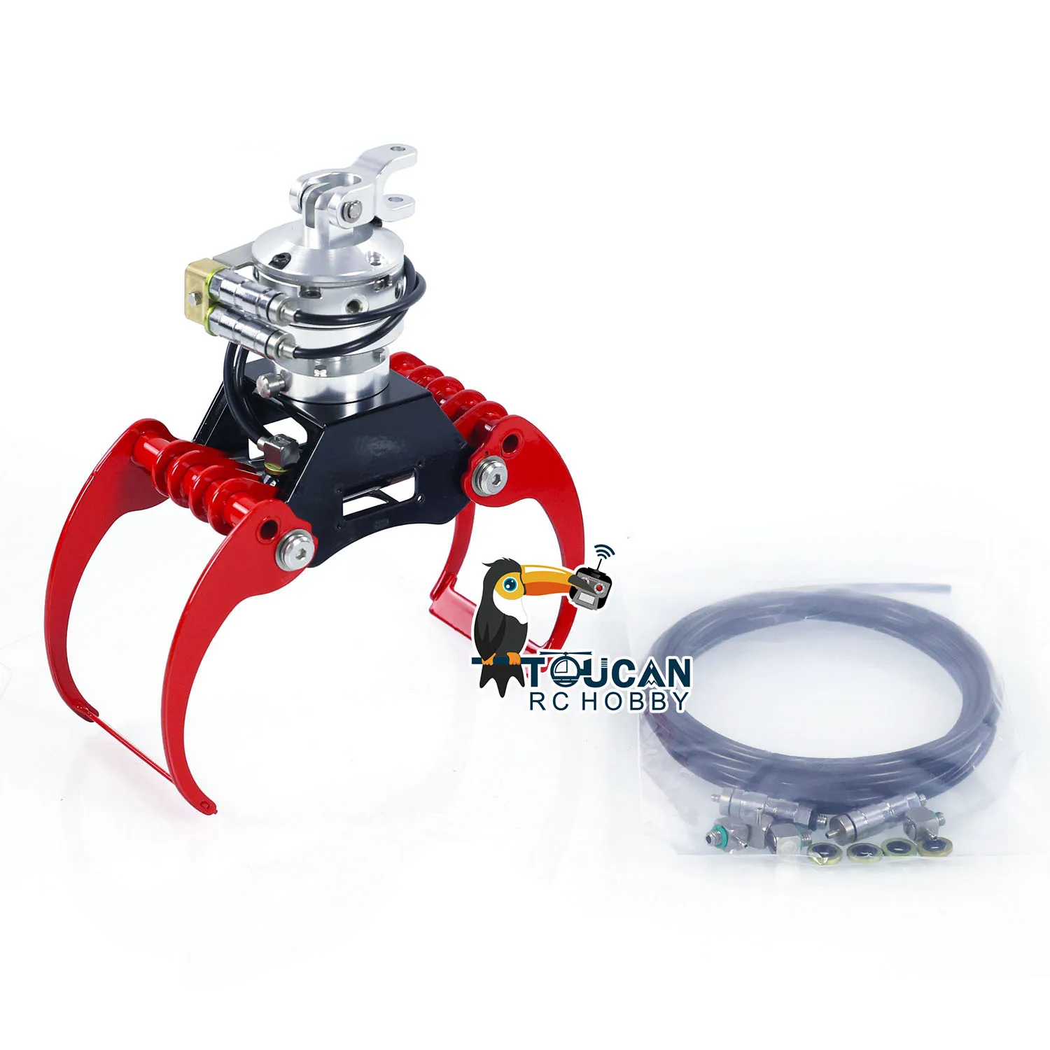 قطع غيار معدنية 1/14 دلو صدفي مطلي بمخلب هيدروليكي مجمع لشاحنة قلابة رافعة هيدروليكية RC شاحنة سيارات يتم التحكم فيها #2