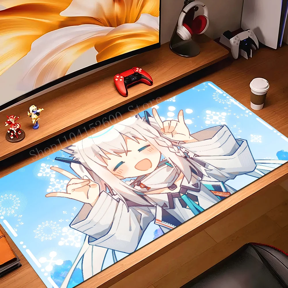 

Shirakami Fubuki Hololive Vtube Game Anime Mousepad Mouse Mat Desk Mat With Pad Gaming Accessories Prime Gaming XXL Keyboard Pa