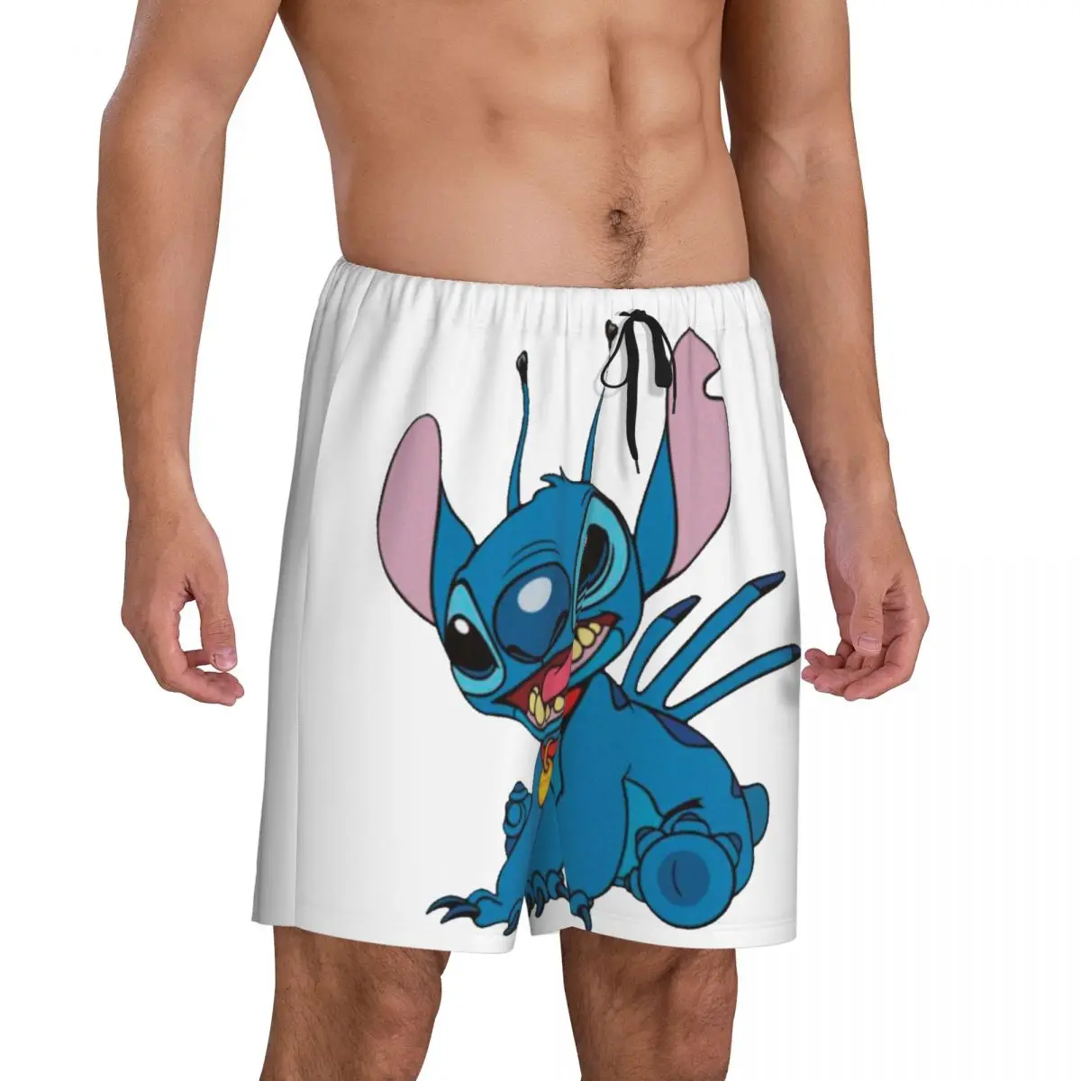 Custom Print Lilo Stitch Cartoon Anime Manga Pajama Shorts Men Sleepwear Bottoms Sleep Short Pjs with Pockets