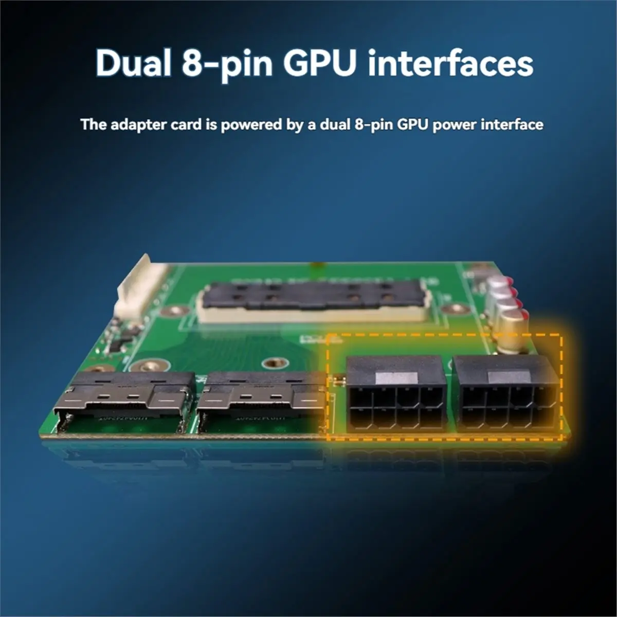 carte-adaptateur-16m-sxm2-vers-2x-sff-8654-x16-pci-e-pour-nvidia-p100-v100-300w-vert