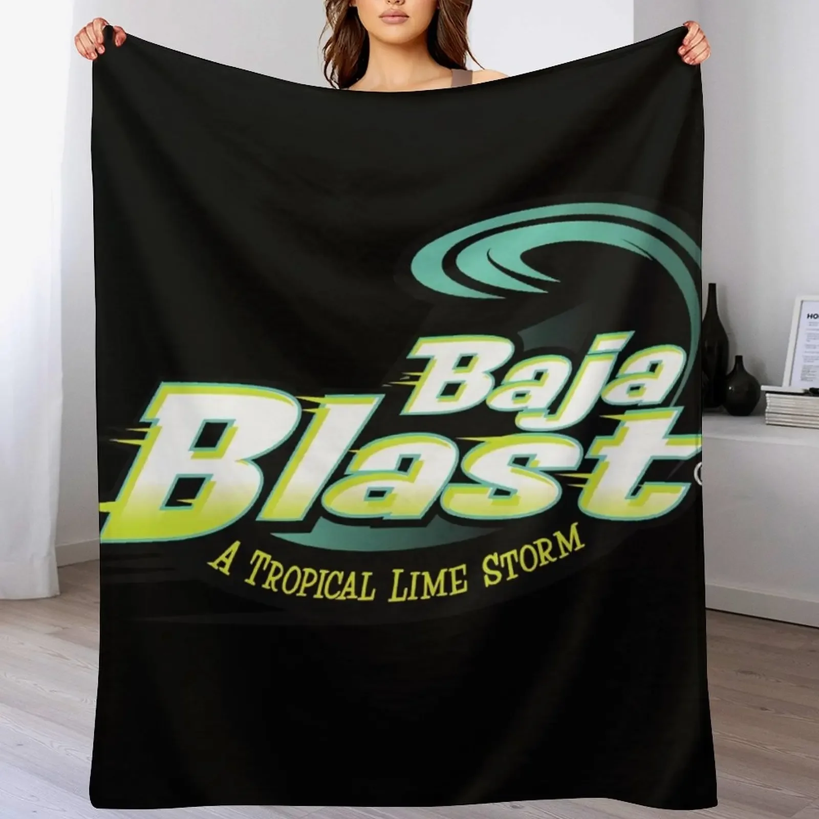 

baja blast plain logo Throw Blanket Plush Fuzzy Cozy Blanket for Couch Sofa