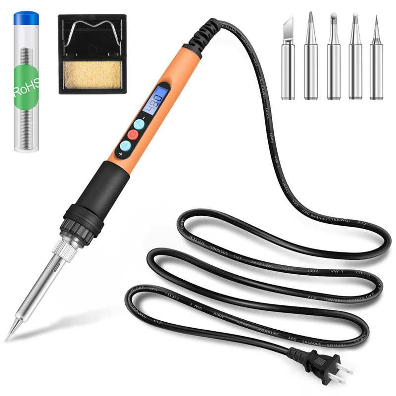 

110V/220V 90W Digital Electric Soldering Iron Kit Set Temperature Adjustable Ceramic Heater Soldering Wire Welding Repair Tools