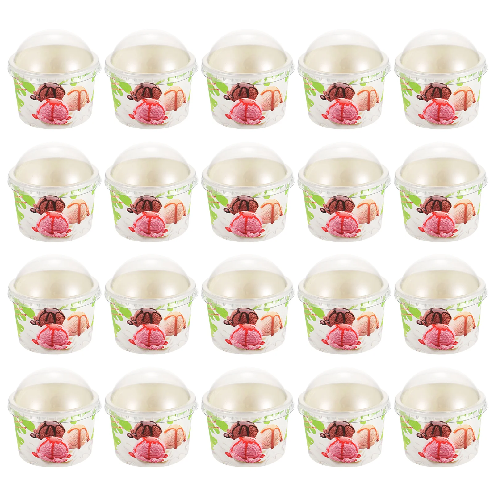 100 Sets Ice Cream Cups Plastic for Party Glasses Desserts Disposable Mug Desert Cake Container Paper Bowl Mini