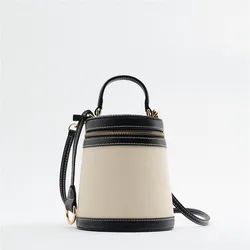 Modne płócienne wiadra torby designerskie damskie torebki patchworkowe torba na ramię Crossbody mała w stylu Casual, letnia torebka Mini torebka