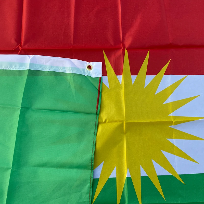 Aerxemrbrae 90*150cm Kurdish Flag Kurdistan Hanging Polyester Kurdish Flag and Bannes Home Decoration
