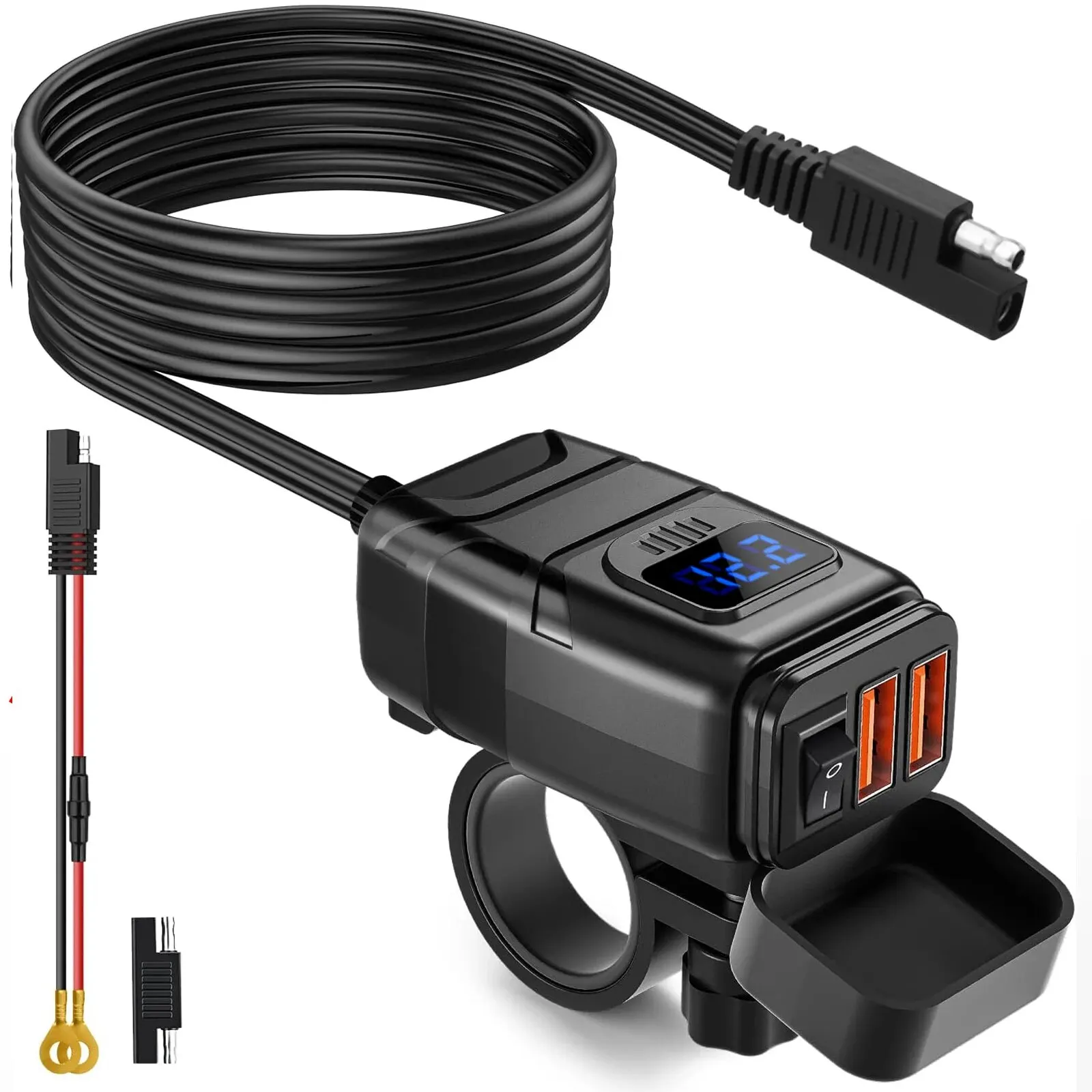 

USB-зарядное устройство для мотоцикла, 12 В, С вольтметром