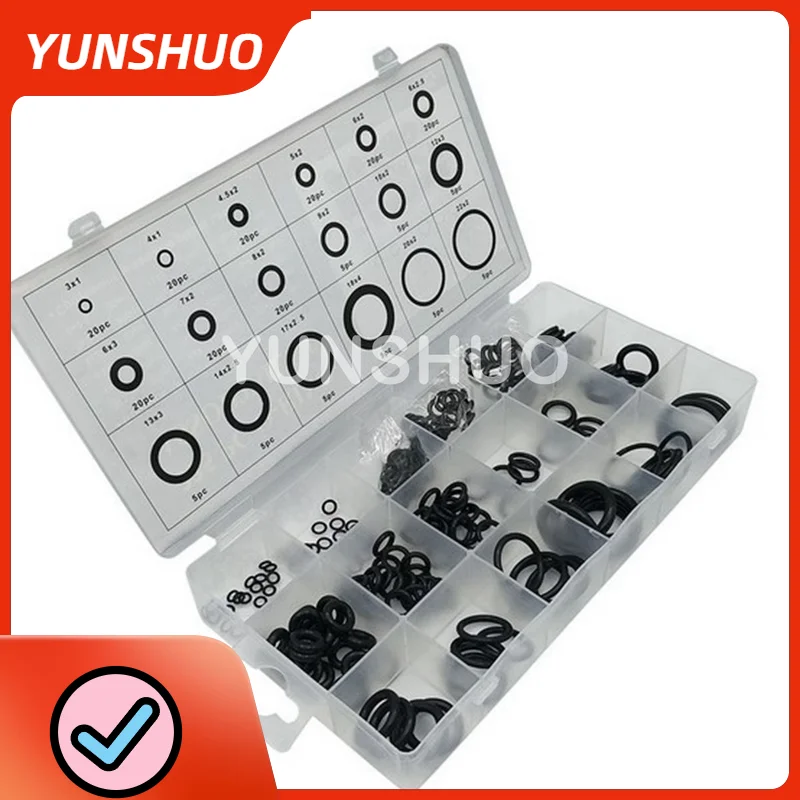 225Pcs Rubber O Ring Washer Assortment Set Hydraulic Plumbing Gasket Seal Kit