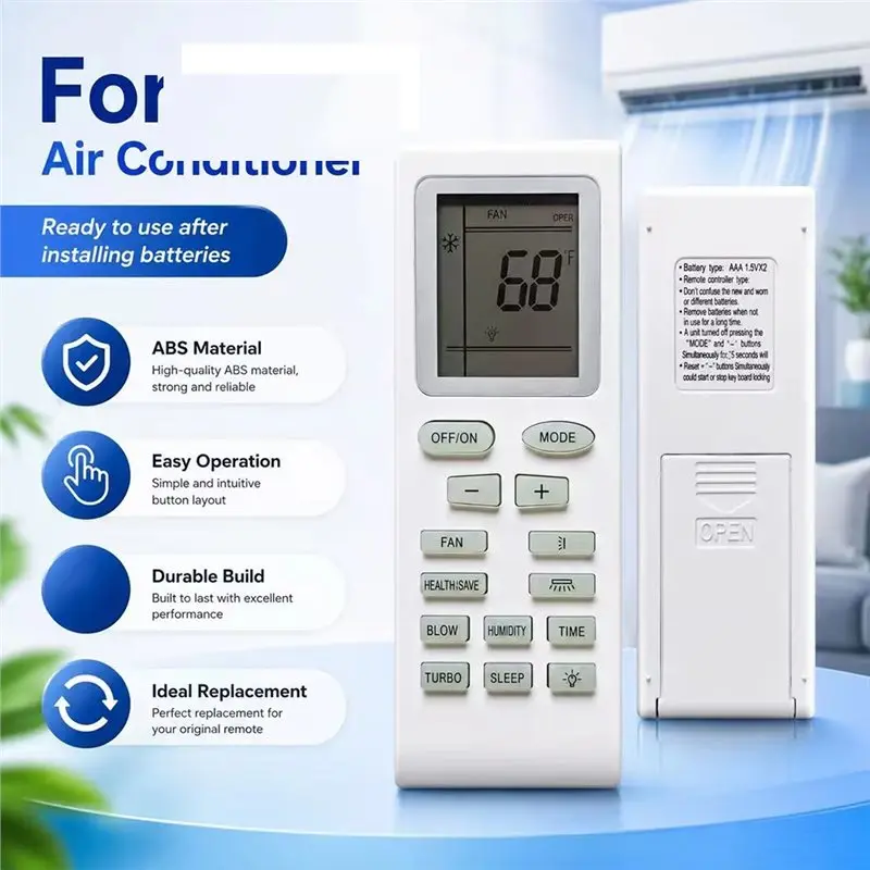 DTB9 Air Conditioner Remote Control for Gree YBOF YB1FA YB1F2 ABS Replacement Electronics Accessories