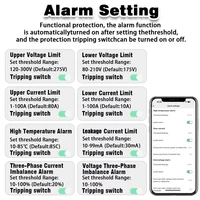 Compteur d'énergie triphasé intelligent WiFi Tuya App EARU avec protection contre les fuites à la terre et interrupteur relais 6