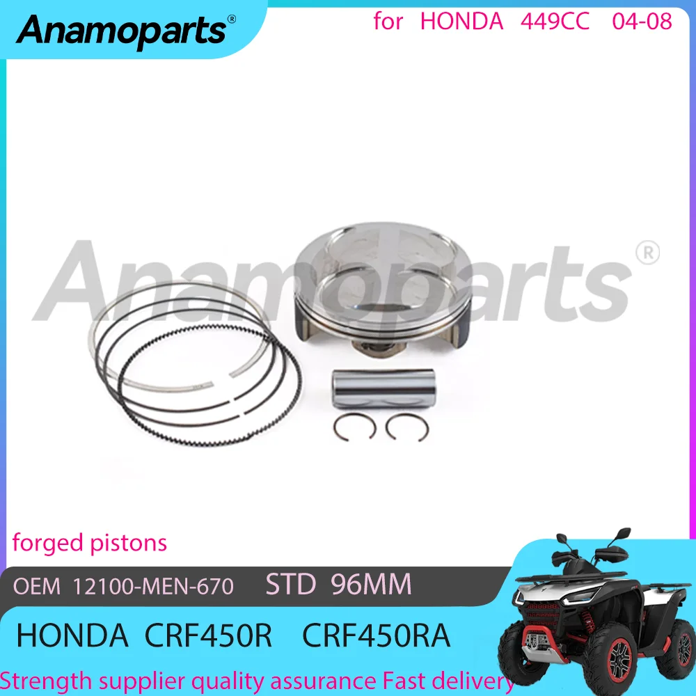 Zestaw tłoka kucia motocykla STD 96 MM pasuje do 04-08 Honda CRF450R CR 450 RA 449CC CC CRF450XA CRF450XAC 13101-MEN-730