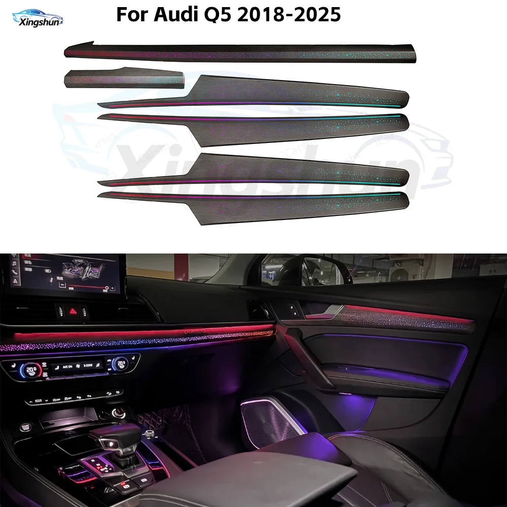 Star Dynamic Wood Ambient Light for Audi Q5 FY SQ5 2018-2025 Europe Short Wheelbase Version MMI Control Interior Lighting