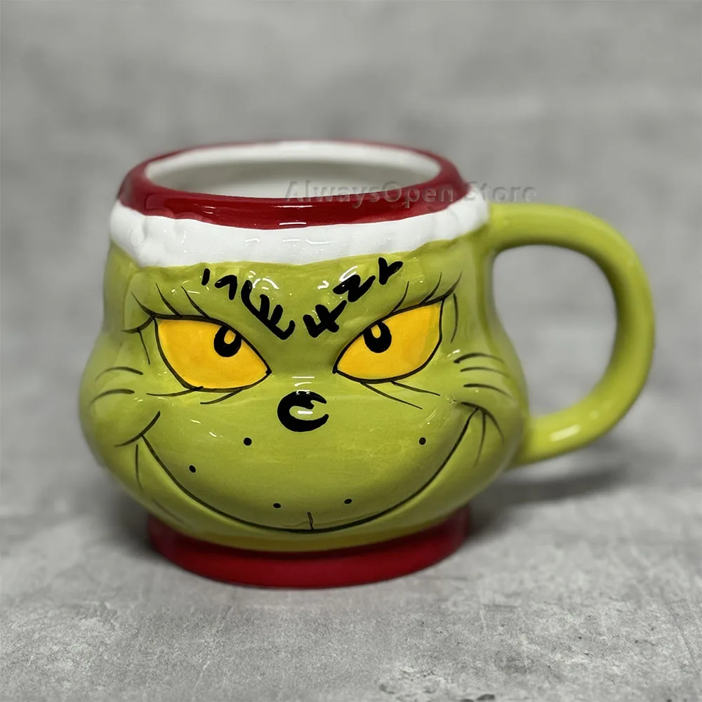 Cartoon Green Monsters Stole Christmas Action Figure Toys Max Dr. Seuss Greench Ceramic Mug Cups Funny Mugs Gifts for Children