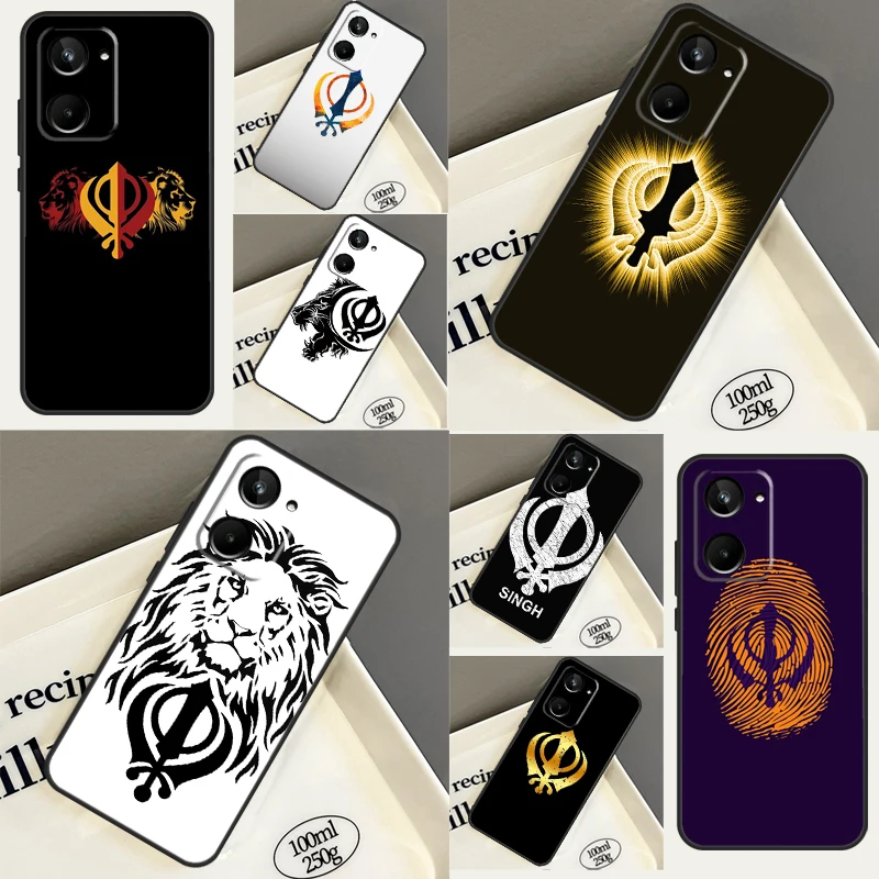 Sikh Khanda Sikhism Cover For Realme 10 Pro Plus 8 9 GT Neo 5 3 2 Pro 3T 2T C11 C21 Y C30 C31 C33 C35 C55 Case