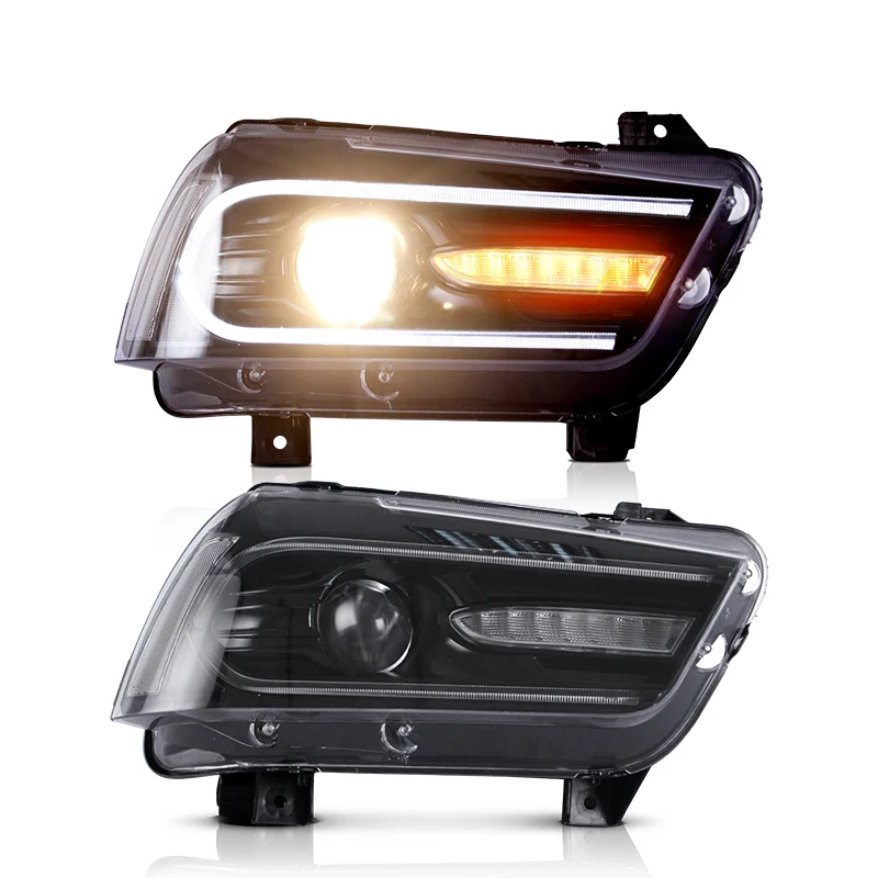 Pair of Car Headlight Assembly For Dodge Charger headlight 2011-2014  Front Light Plug&Play Auto LED Head Lamp System