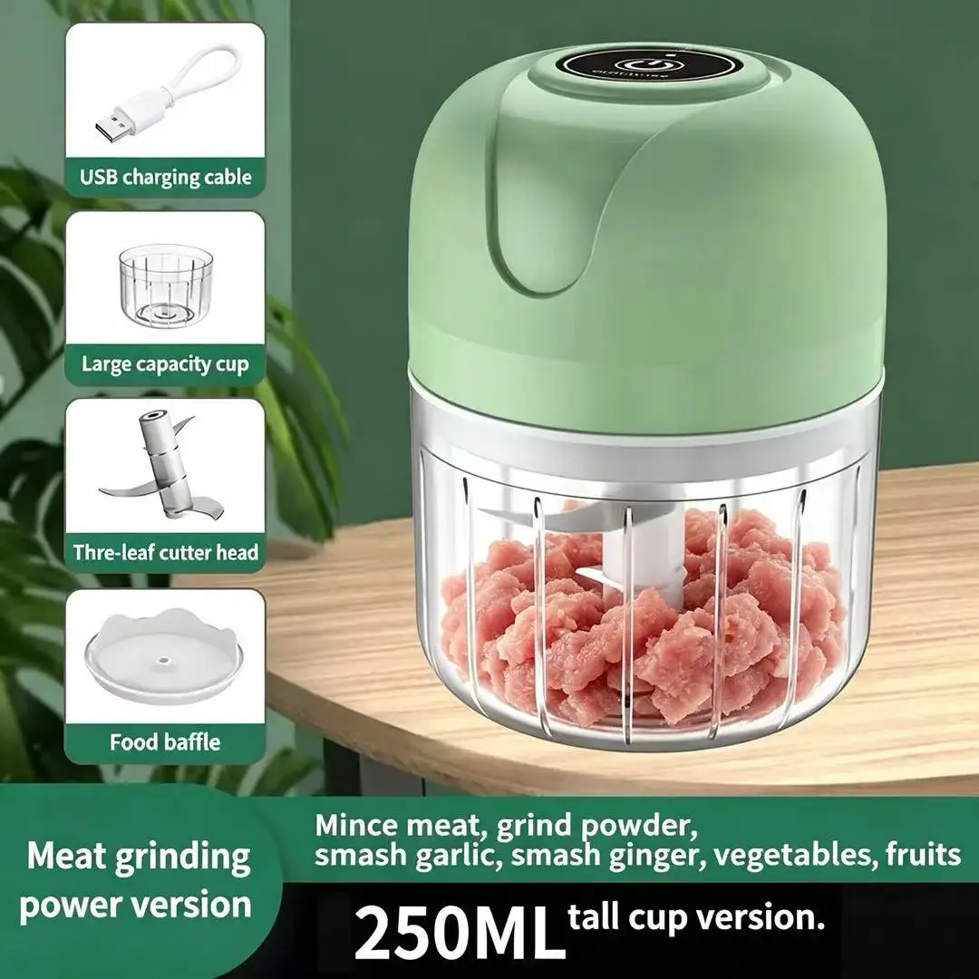 23W USB Rechargeable Electric Garlic Chopper 100ML/250ML Mini Food Processor Meat Grinder Vegetable Cutter Garlic Masher Baby Fo view 3