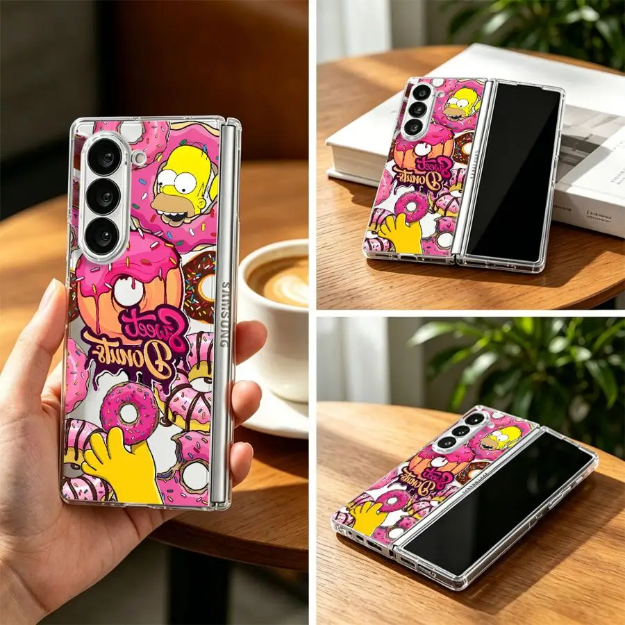 Case for Samsung Galaxy ZFold7 ZFold6 ZFold3 Z Fold 7 6 5 4 3 ZFold4 ZFold5 Hard Phone Cover The S-simpsonsDonuts