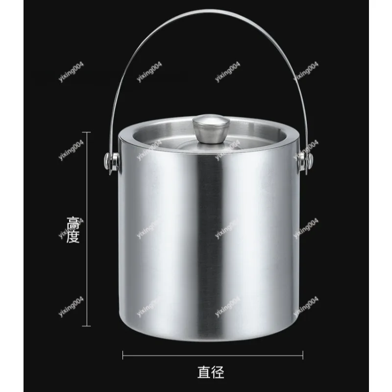 Double Wall 304 Stainless Steel Ice Bucket Thermal Wine Cooler For Beer Red Wine Bar Club Use