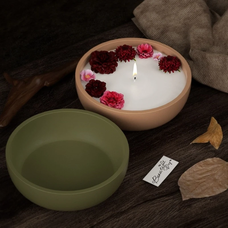 Silicone Mold Bowl Storage Box Mould Candlestick Plaster Flowerpot DIY Tool Casting Mold Home Decorations 3XUA