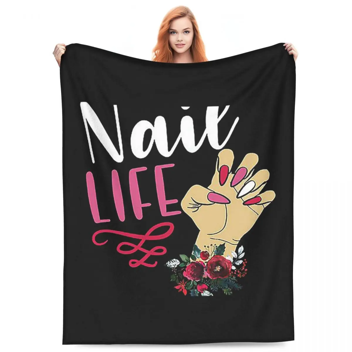 Nail Tech Technician Salon Gel Nails Manicure Cosmetology Cosmetologist Blankets Throw Blanket Bedroom Throws Bedspread Quilt