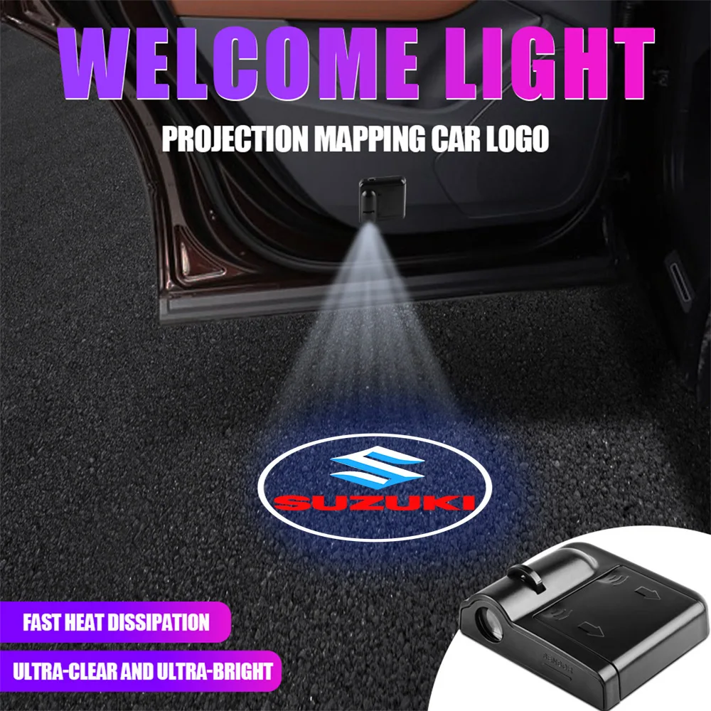 2 قطعة باب السيارة ترحيب مصباح السيارات الباب ترحيب ضوء لسوزوكي سويفت الساموراي جراند فيتارا Dzire Fronx ألتو بالينو جيمي Alivio