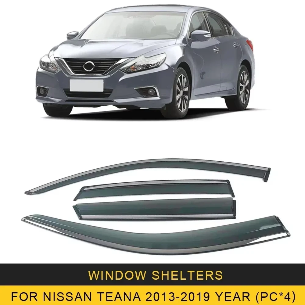 

Chrome Strips Rain Guards for NISSAN TEANA Altima L34 L33 J31 J32 2004-2023 Window Visor Wind Deflectors Door Visor Vent Shades