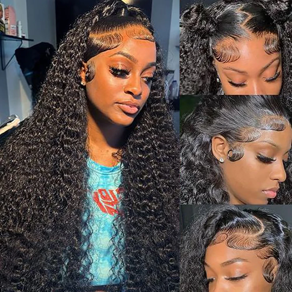 

Deep Wave Curly HD lace Front Wig 13x4 13x6 220 Density Lace Frontal Wigs Human Hair Pre Plucked Jerry Curly Wig For Women