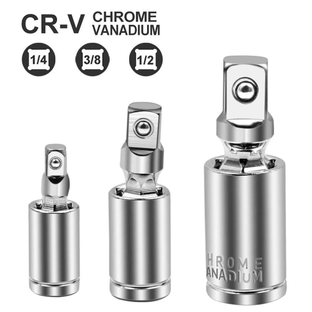 

6Pcs Universal Joint Socket Adapter 1/2'' 3/8'' 1/4'' Flexible Knuckle Set Ratchet Angle Extension Bar Wrench Sleeve Adapter