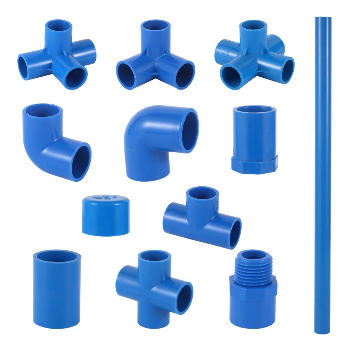 Blue 20/25/32mm PVC Pipe Connector Straight Elbow Tee Cross Water Pipe Adapter 3/4/5-Way Joint Garden Orchard Irrigation Fitting