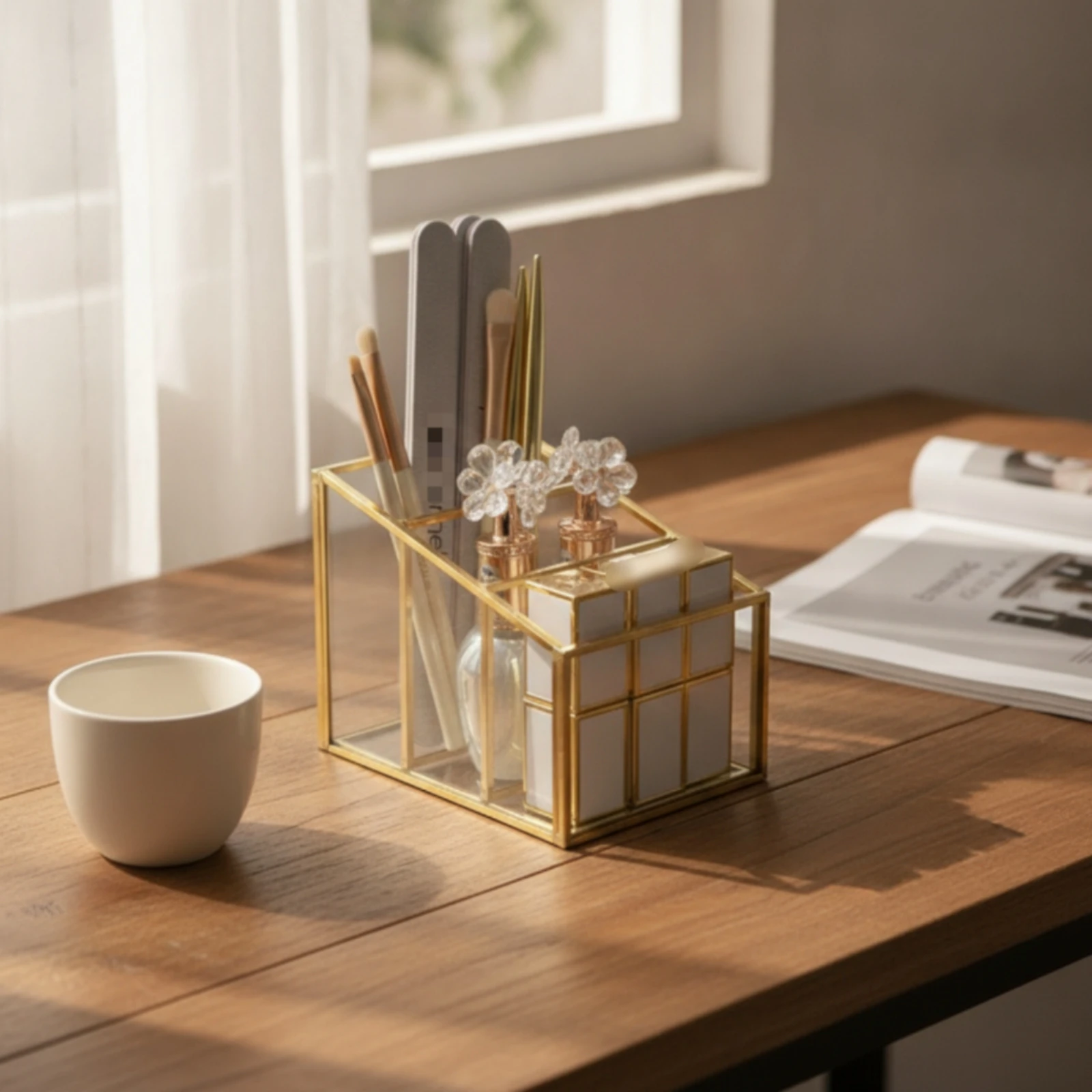 organisateur-de-cosmetiques-avec-cadre-metallique-boite-de-rangement-de-bureau-multi-compartiments-porte-pinceaux-transparent-avec-cadre-dore