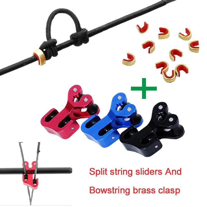 

Copper and Aluminum Roller Glide Bow String Separator, BowStrings Buckle Clip, Cable Slide, Copper