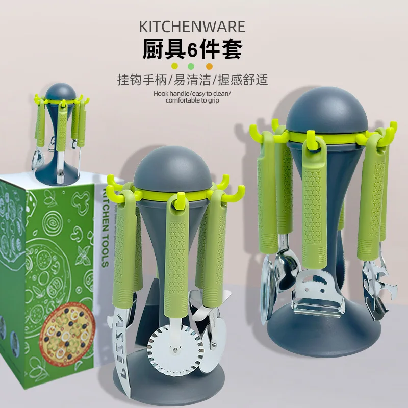 Полный набор трансграничных кухонных инструментов, идеально подходящий для выпечки пиццы дома. В комплект входит 6 основных предметов: овощечистка, открывалка для бутылок и многое другое.