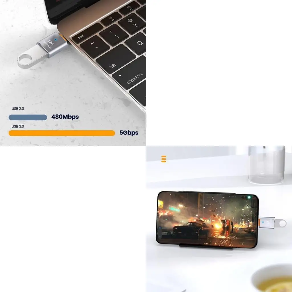 

652F Тип C до USB 2.0 Адаптер поддерживает передачу и зарядку данных 480 Мбит / с для планшета