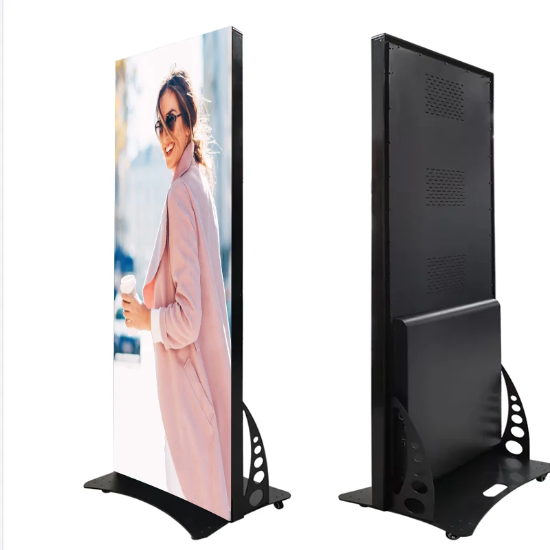 

P1.8 P2 P2.5 Portable flooring standing move Smart Advertising Player led screen Poster Display for Shopping mall