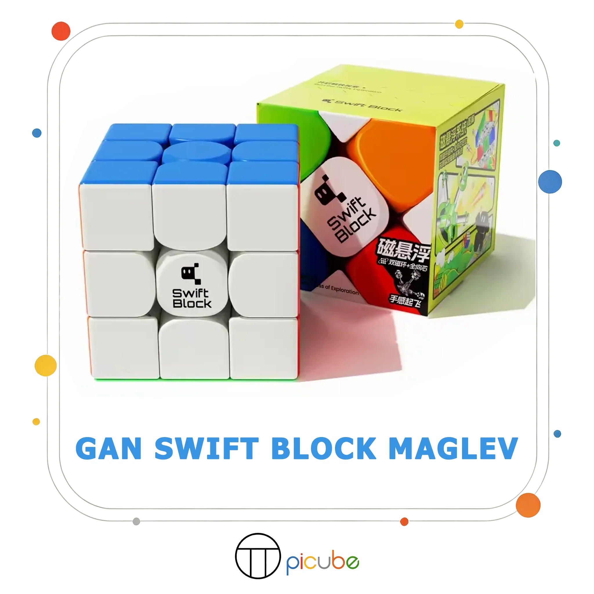[Picube] GAN Swift Block 3x3 Super Maglev UV Coated Matte Magnetic Speed Cube Puzzle Cubo Magico Brain Teaser Fidget Toy Gift