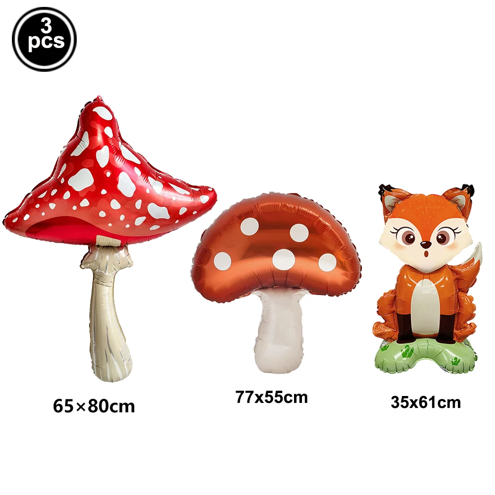 Woodland Wild One Animal Tableware Set Paper Plates Cups Napkins Fox Mushroom Balloon Forest First Birthday Party Decorations view 6