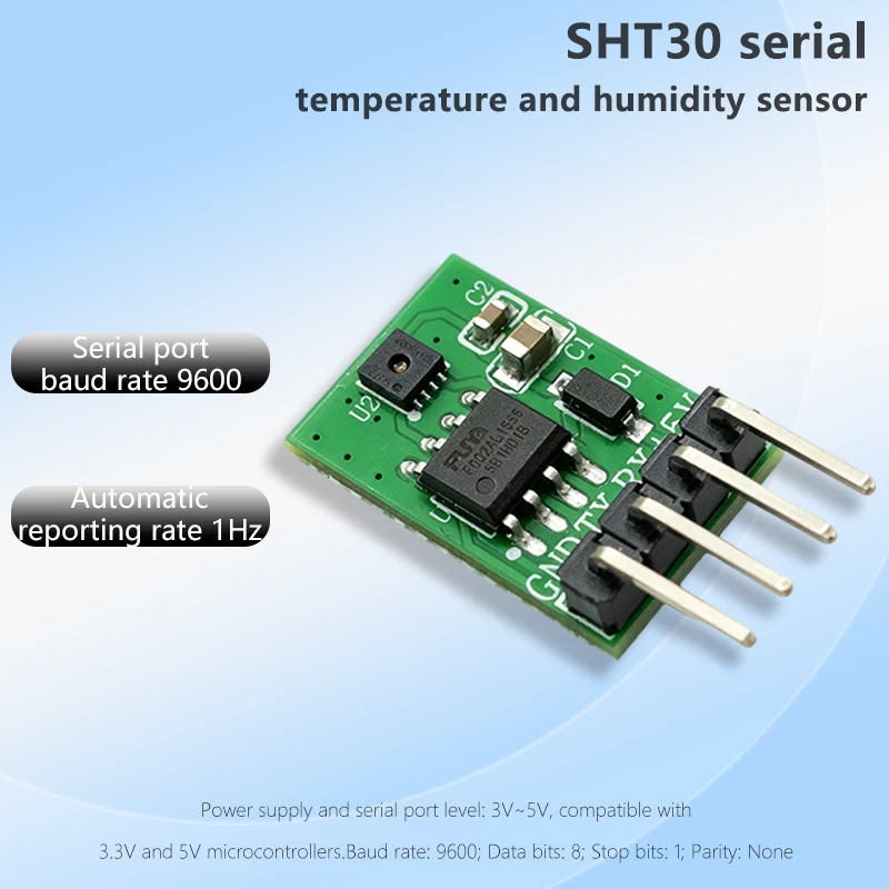 LIZAO SHT30 Serial Temperature and Humidity Sensor Module, ±0.3℃/±3%RH Accuracy, I2C Interface for Arduino & IoT Projects